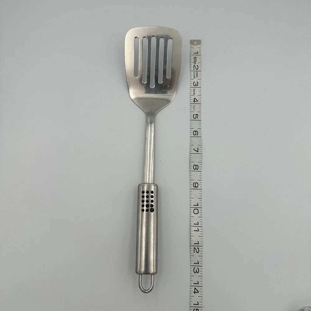 Inox Edelstahl‎ Rostfrei Stainless 18/8 Slotted Spatula Flipper Rubber Grip